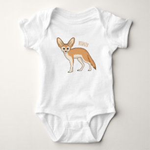 Fennec fox cartoon illustration baby bodysuit