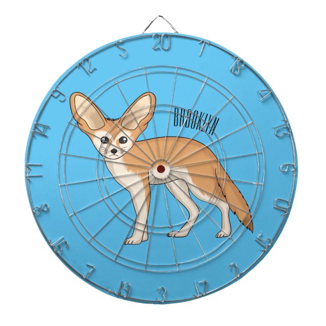Fennec fox cartoon illustration dartboard (Front)