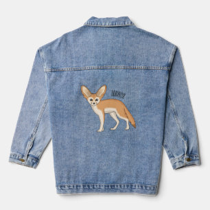 Fennec fox cartoon illustration  denim jacket