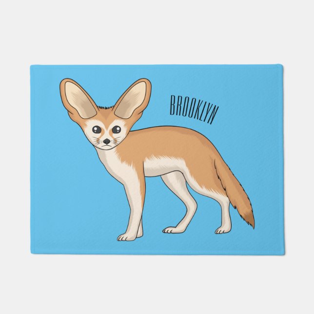 Fennec fox cartoon illustration doormat (Front)