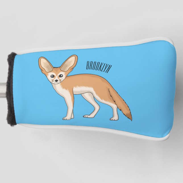 Fennec fox cartoon illustration  golf head cover (Front)