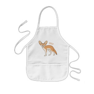 Fennec fox cartoon illustration kids apron