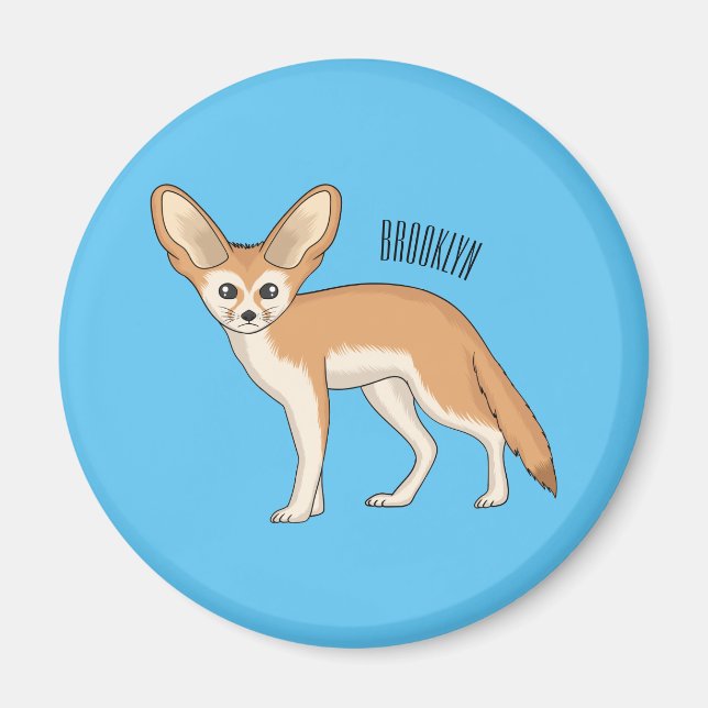 Fennec fox cartoon illustration magnet (Front)