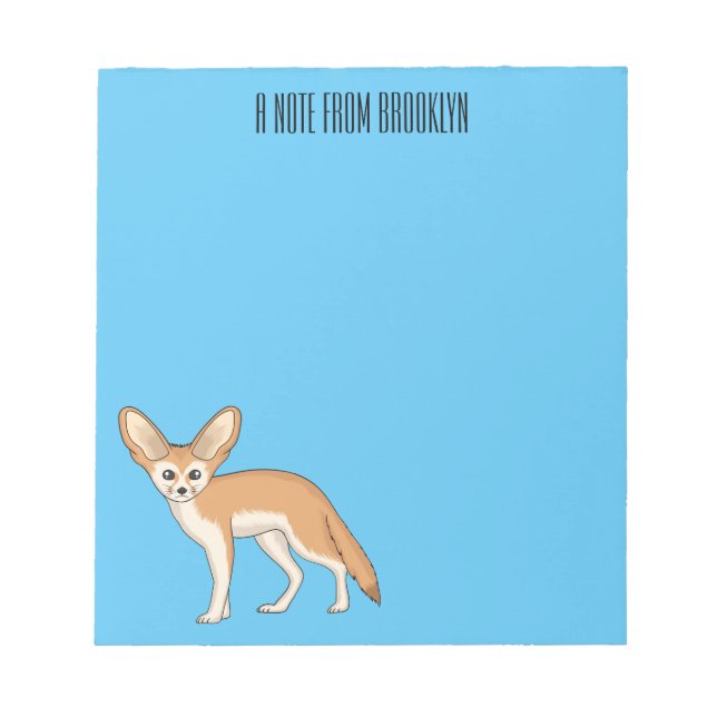 Fennec fox cartoon illustration notepad (Front)