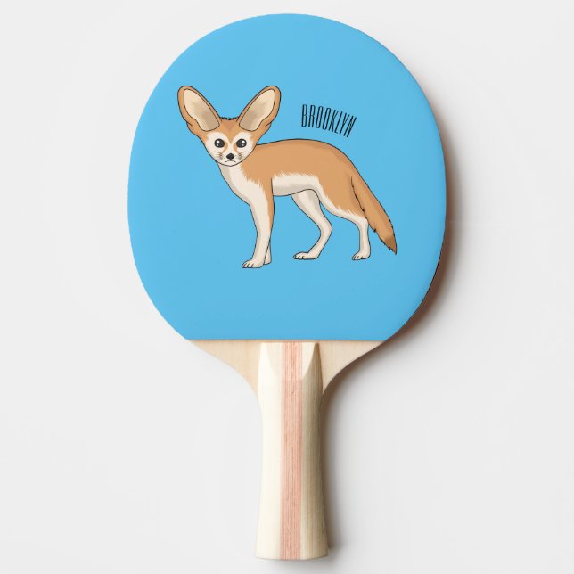 Fennec fox cartoon illustration ping pong paddle (Front)