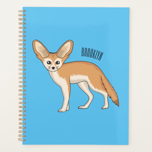 Fennec fox cartoon illustration  planner (Front)