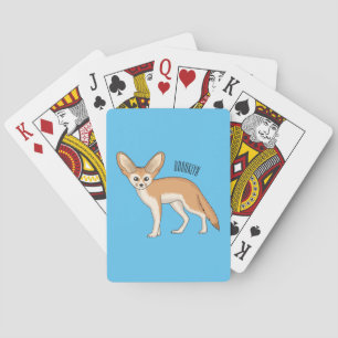 Fennec fox cartoon illustration  playing cards