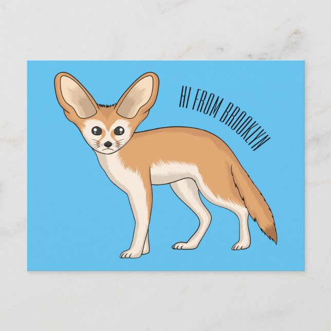 Fennec fox cartoon illustration postcard (Front)
