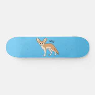 Fennec fox cartoon illustration skateboard