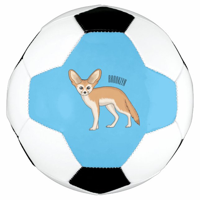 Fennec fox cartoon illustration  soccer ball (Front)