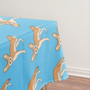 Fennec fox cartoon illustration tablecloth