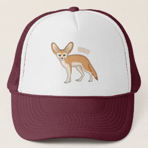Fennec fox cartoon illustration trucker hat