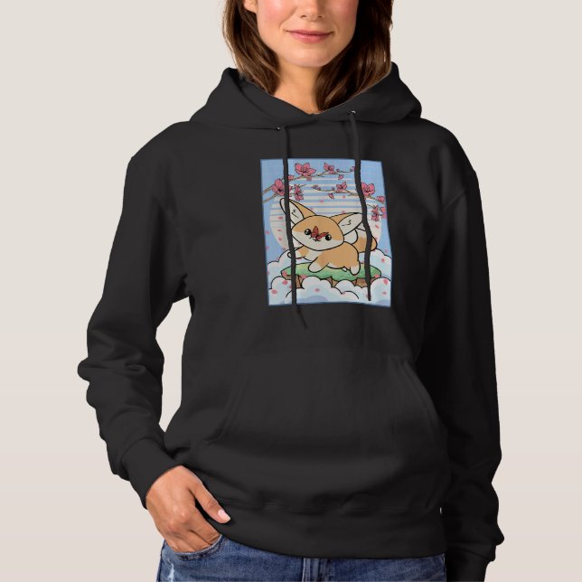 Fennec Fox Cherry Blossom Japanese Aesthetic 1 Hoodie (Front)