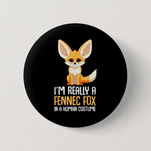 Fennec Fox Costume Girls Fox  6 Cm Round Badge (Front)
