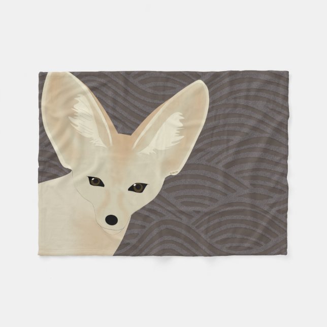 Fennec Fox Fleece Blanket (Front (Horizontal))