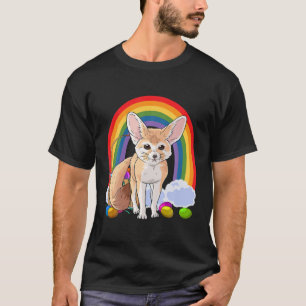 Fennec Fox Happy Easter Eggs Bunny T-Shirt