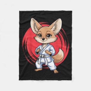 Fennec Fox Martial Arts Karate Jiu-Jitsu Judo Fleece Blanket