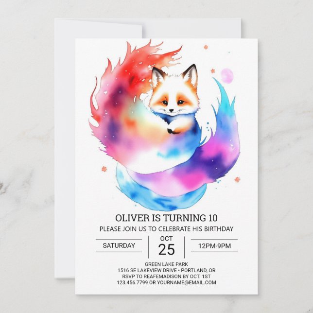 Fennec Fox Party for Kids Birthday Invitation (Front)