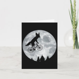 Fennec Fox Riding Moon Bike Halloween Lunar Cyclin Card
