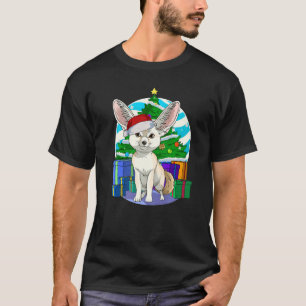 Fennec Fox Santa Hat Christmas Tree Decorations T-Shirt