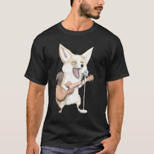 Fennec Fox Singing Guitar Player Musician Music Gu T-Shirt