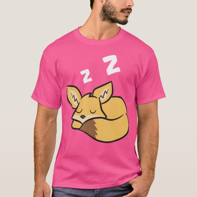Fennec Fox Sleeping Funny Tired Fennec Fox T-Shirt (Front)