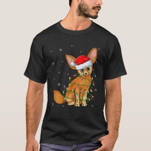 Fennec Fox Xmas Lighting Santa Hat Fennec Fox Chri T-Shirt