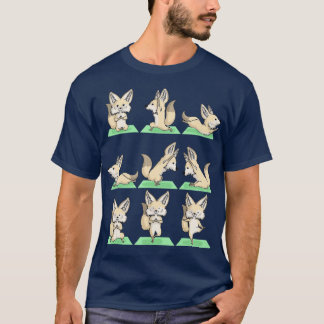 Fennec Fox Yoga Pose Zen Cute Workout Exercise Yog T-Shirt