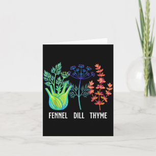 Fennel Dill Thyme Botanical Herb Mum Cooking Card