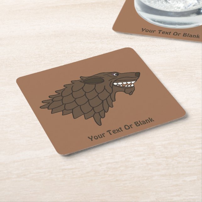 Fenrir/Fenriswolf Square Paper Coaster (Angled)