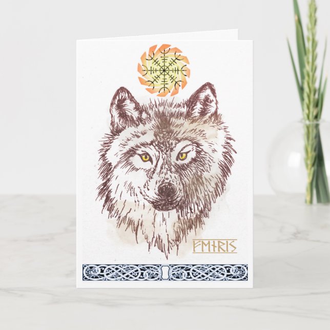 Fenrir viking wolf card (Front)