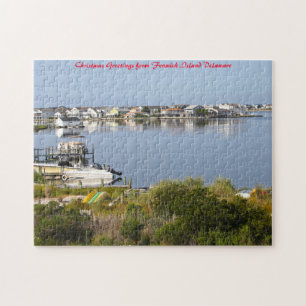 Fenwick Island Delaware. Christmas Greetings Jigsaw Puzzle