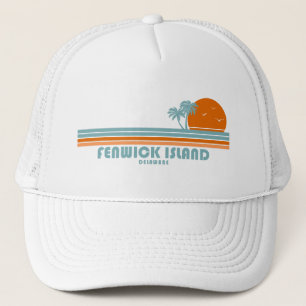 Fenwick Island Delaware Sun Palm Trees Trucker Hat