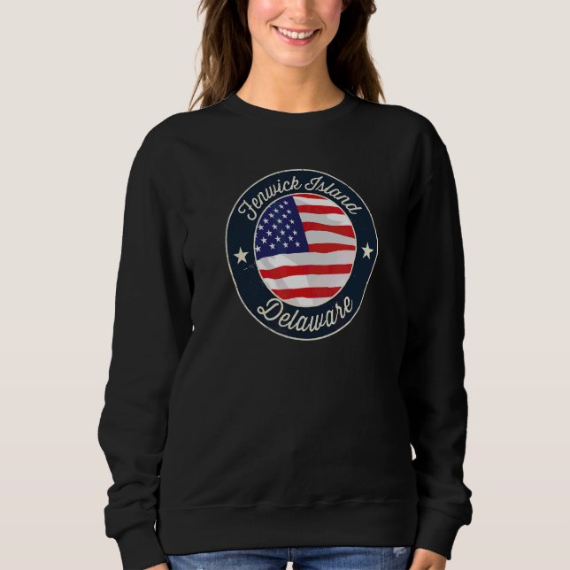 Fenwick Island  Patriotic Delaware Souvenir Sweatshirt (Front)