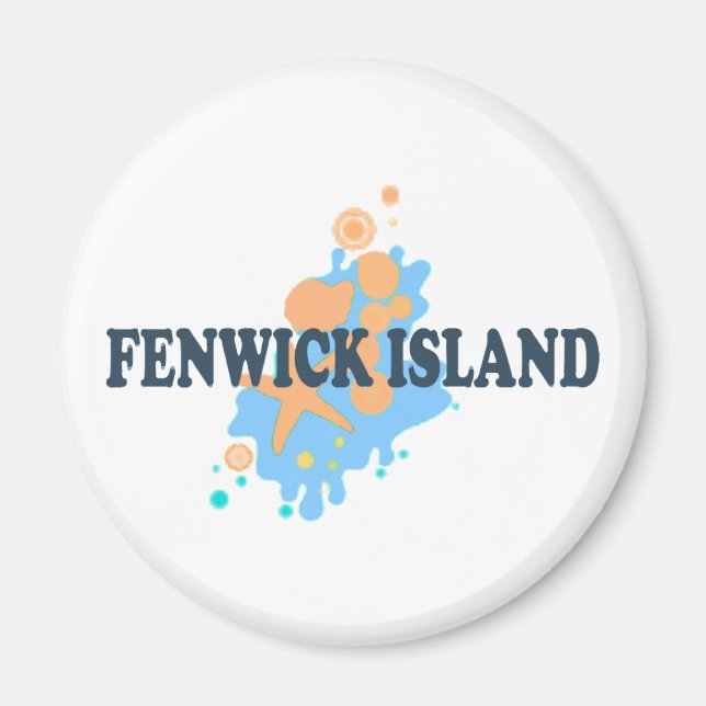 Fenwick Island "Seashells" Design. Magnet (Front)