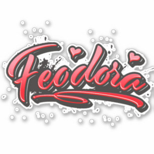 Feodora red Heart Graffiti Aufkleber Sticker