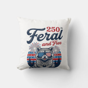 Feral 250 and Free Racoon Patriotic Vector Design Cushion