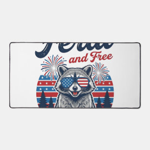 Feral 250 and Free Racoon Patriotic Vector Design Desk Mat