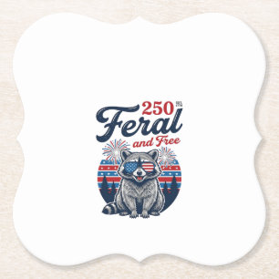 Feral 250 and Free Racoon Patriotic Vector Design Paper Coaster