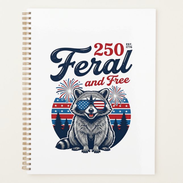 Feral 250 and Free Racoon Patriotic Vector Design Planner (Front)