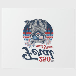 Feral 250 and Free Racoon Patriotic Vector Design Wrapping Paper