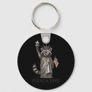 Feral & Free Racoon American Feral Girl Summe Key Ring