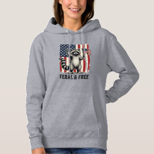 Feral and Free Patriotic Raccoon Vintage Shirt Des