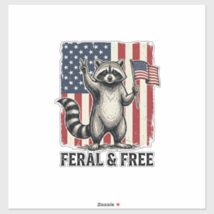 Feral and Free Patriotic Racoon Vintage Shirt Des