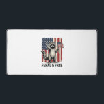 Feral and Free Patriotic Racoon Vintage Shirt Des Desk Mat<br><div class="desc">Feral and Free Patriotic Racoon Vintage Shirt Design_1</div>