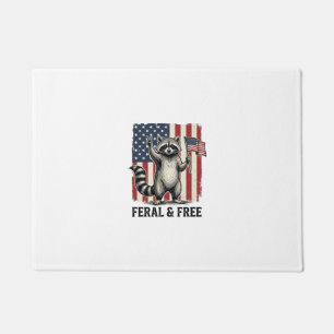 Feral and Free Patriotic Racoon Vintage Shirt Des Doormat