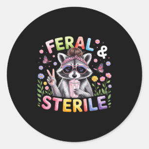 Feral and sterile hysterectomy recovery  classic round sticker