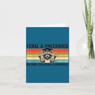 Feral and unleashed class of 2026 funny raccoonFer Card