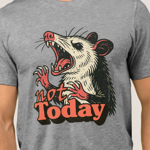 Feral Angry Possum Not Today Typography Tri-Blend Shirt