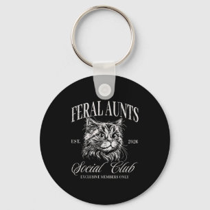 Feral Aunt Social Club Cat Key Ring
